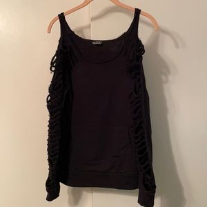 Venus sleeve cut out cold shoulder sweatshirt